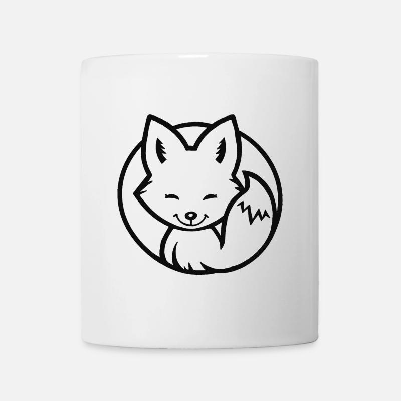 Kleiner Fuchs (Schwarzweiß) - Tasse - Weiß