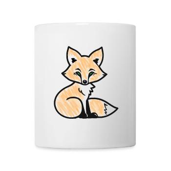 Renard roux (noir) - Mug blanc - blanc - Devant