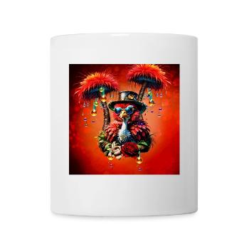 Stunning colorful steampunk ostrich. - Mug - white - Front