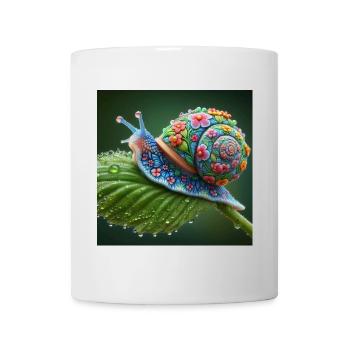 Blühende Schnecke - Tasse - Weiß - Vorne