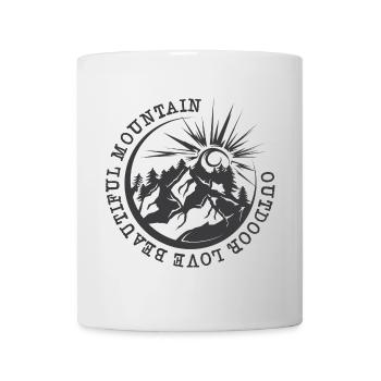 Mountains Adventure Outdoor Nature Illustration Graphic - Mug - white - Front