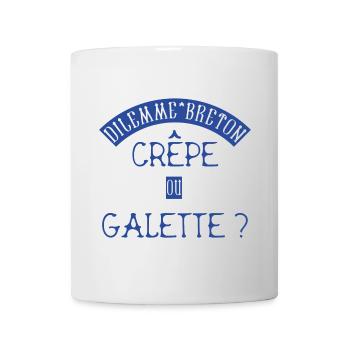 Dilemme Breton : Crêpe ou Galette ? BZH Bretagne - Mug blanc - blanc - Devant