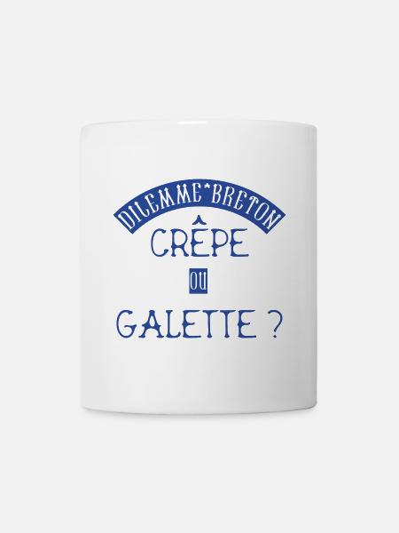 Dilemme Breton : Crêpe ou Galette ? BZH Bretagne - Mug blanc - blanc