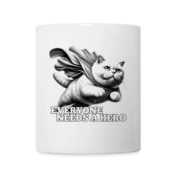 Super Cat Superhero BKH White British Shorthair - Mug - white - Front