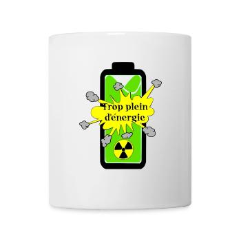 Zu viel Energie - Tasse - Weiß - Vorne