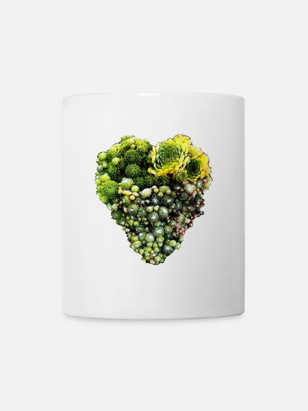 Houseleek Heart - Sempervivum - Roofwort - Mug - white