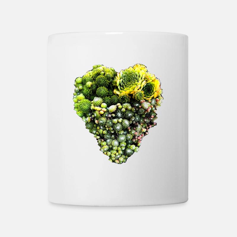 Houseleek Heart - Sempervivum - Roofwort - Mug - white