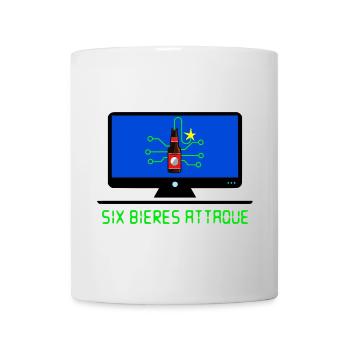 Sechs Biere attackieren - Tasse - Weiß - Vorne