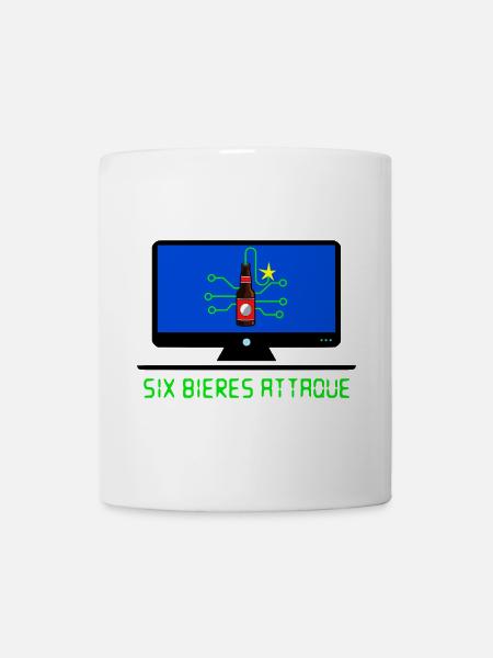Sechs Biere attackieren - Tasse - Weiß