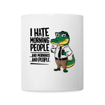 Premier crocodile au café avec tasse à café - Mug blanc - blanc - Devant