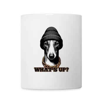 Windhund Was geht ab? Hund Geschenk - Tasse - Weiß - Vorne