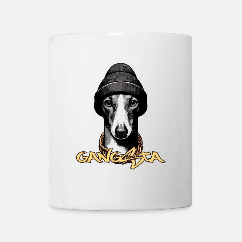 Cadeau de chien Greyhound Gangsta - Mug blanc - blanc