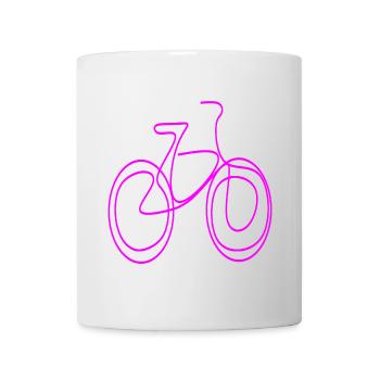 LINE ART BICYCLE PINK MINIMALISM - Mug - white - Front