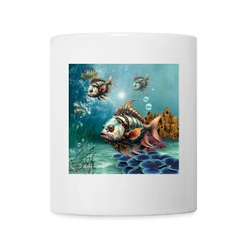 Awesome fantasy steampunk fish. - Mug - white - Front