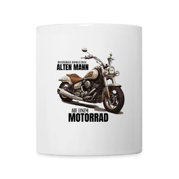 Motorrad - unterschätze niemals einen alten Mann - Tasse - Weiß - Vorne