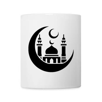 Silhouette de mosquée avec croissant de lune : Art islamique - Mug blanc - blanc - Devant
