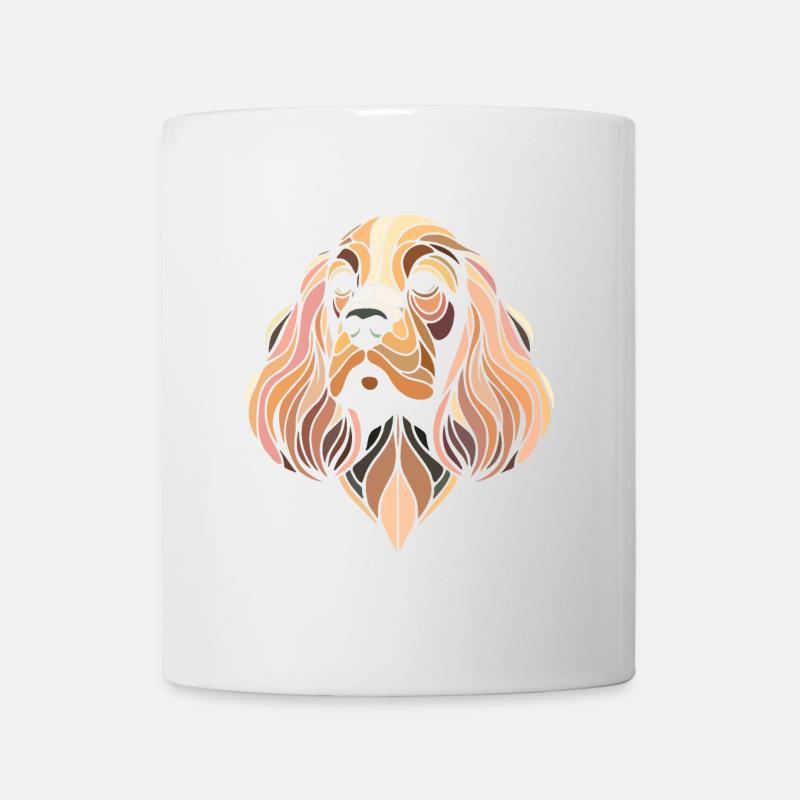 Tete de chien cocker art géométrique polygone art - Mug blanc - blanc