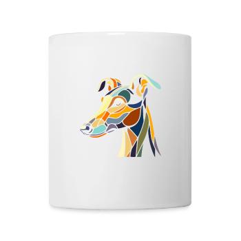 Greyhound head in geometric art style, polygon - Mug - white - Front