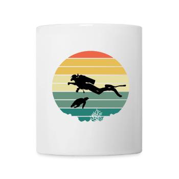 Diver and turtle - Tasse - Weiß - Vorne