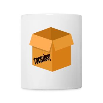 ABSCHIED TSCHÜSS - UMZUGSKARTON - Tasse - Weiß - Vorne