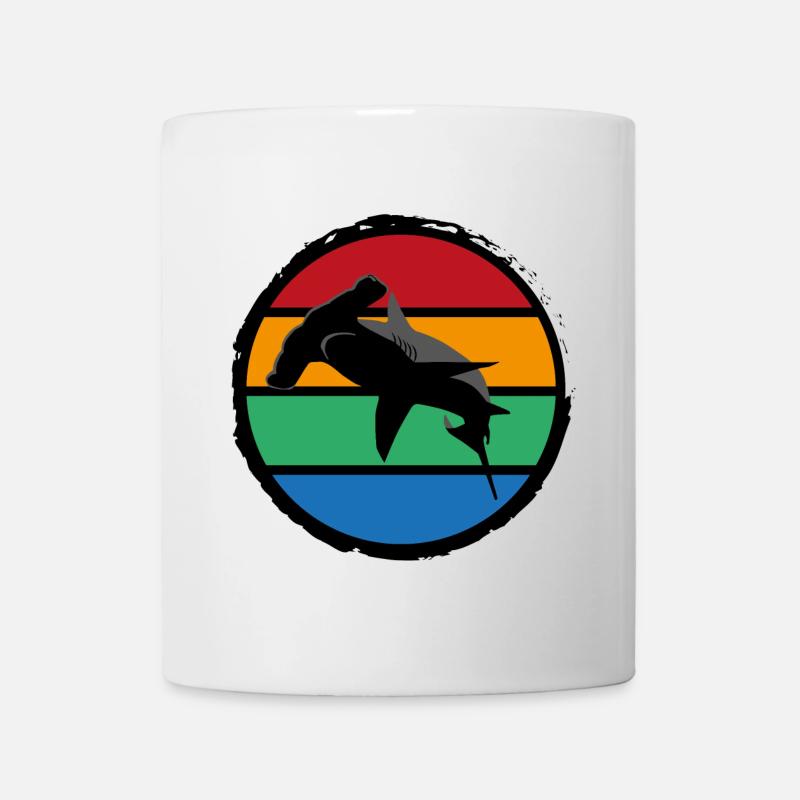 14 Hammerhai sunset - Tasse - Weiß