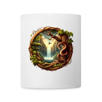 Queue in front of waterfall 1 - Mug - white - Front