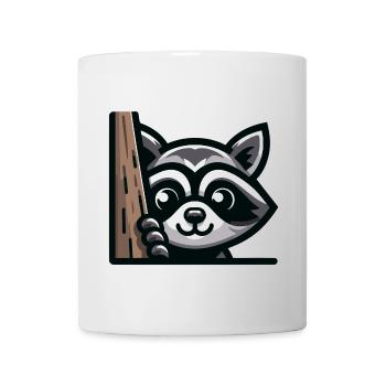 Ein Waschbär im Cartoon-Stil - Tasse - Weiß - Vorne