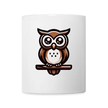 Eine Eule im Cartoon-Stil - Tasse - Weiß - Vorne