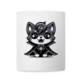 Ein Vampirkätzchen im Cartoon-Stil - Tasse - Weiß - Vorne