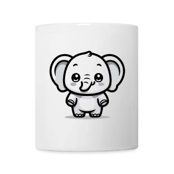 A cute cartoon style elephant - Mug - white - Front