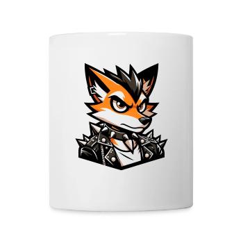 A cartoon style punk rock fox - Mug - white - Front