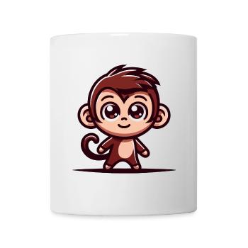 Ein niedlicher Affe im Cartoon-Stil - Tasse - Weiß - Vorne