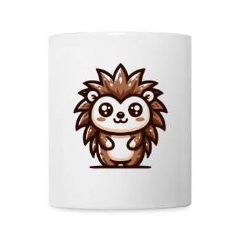 Ein verspielter Igel im Cartoon-Stil - Tasse - Weiß - Vorne