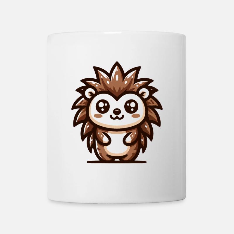 A playful cartoon style hedgehog - Mug - white
