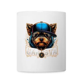Yorkshire Terrier Gangsta Gangster Dog Gift - Mug - white - Front