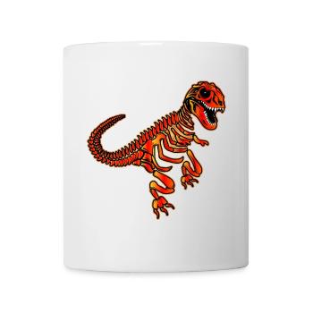 Dinosaurier Skelett Tyrannosaurus Rex rotes Fossil - Tasse - Weiß - Vorne