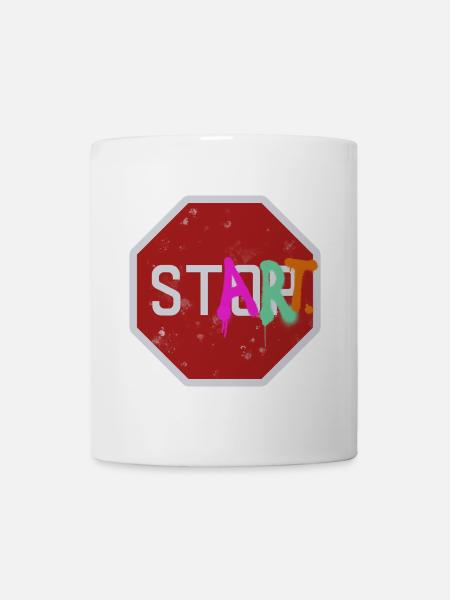 Stop start - Tasse - Weiß