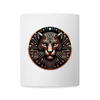 Cyber Leopard Platine Digital Art - Tasse - Weiß - Vorne