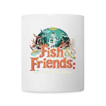 Poissons et amis : les deux valent le détour - Mug blanc - blanc - Devant