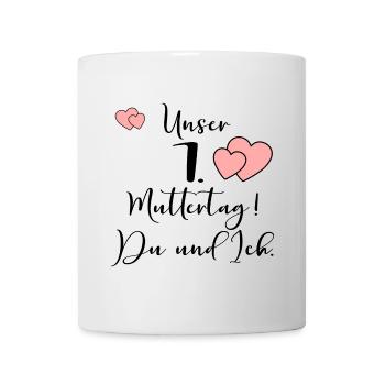 Erster Muttertag MAMA BABY - Tasse - Weiß - Vorne