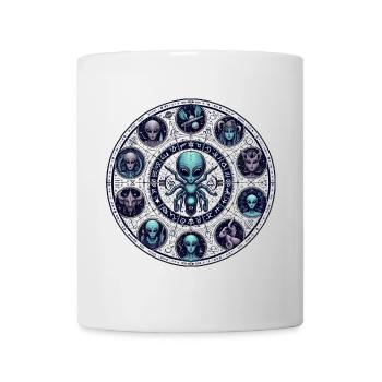 Außerirdisches Tierkreiszeichen Rad Design - Tasse - Weiß - Vorne