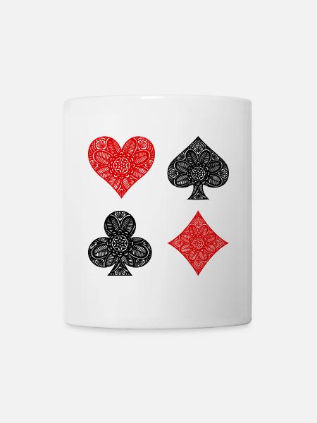 Casino Poker Kartenspiel Glücksspiel Zocken Pokern - Tasse - Weiß