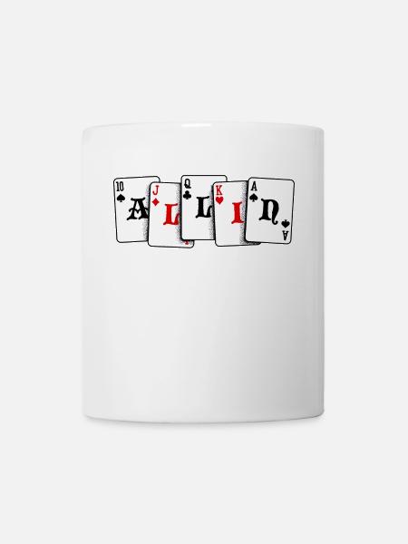 Kartenspiel Zocken Casino Poker Glücksspiel Pokern - Tasse - Weiß