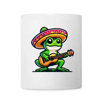Sombrero-Serenade: Musikalisches Fest eines Frosches - Tasse - Weiß - Vorne