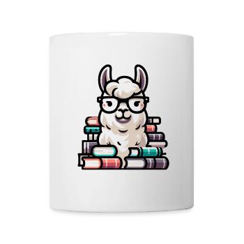 Bookworm Llama: The Literary Alpaca - Mug - white - Front