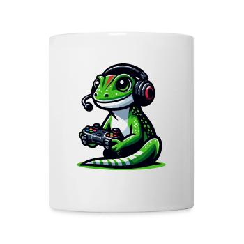 Gecko Gamer: Den Joystick-Dschungel meistern - Tasse - Weiß - Vorne