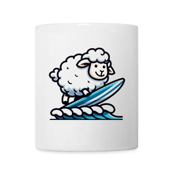 Mouton surfeur : Rider de vagues laineuses - Mug blanc - blanc - Devant