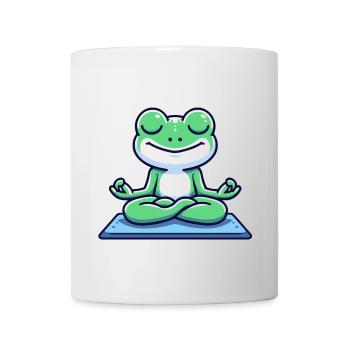 Meditative Amphibie: Der erleuchtete Frosch - Tasse - Weiß - Vorne