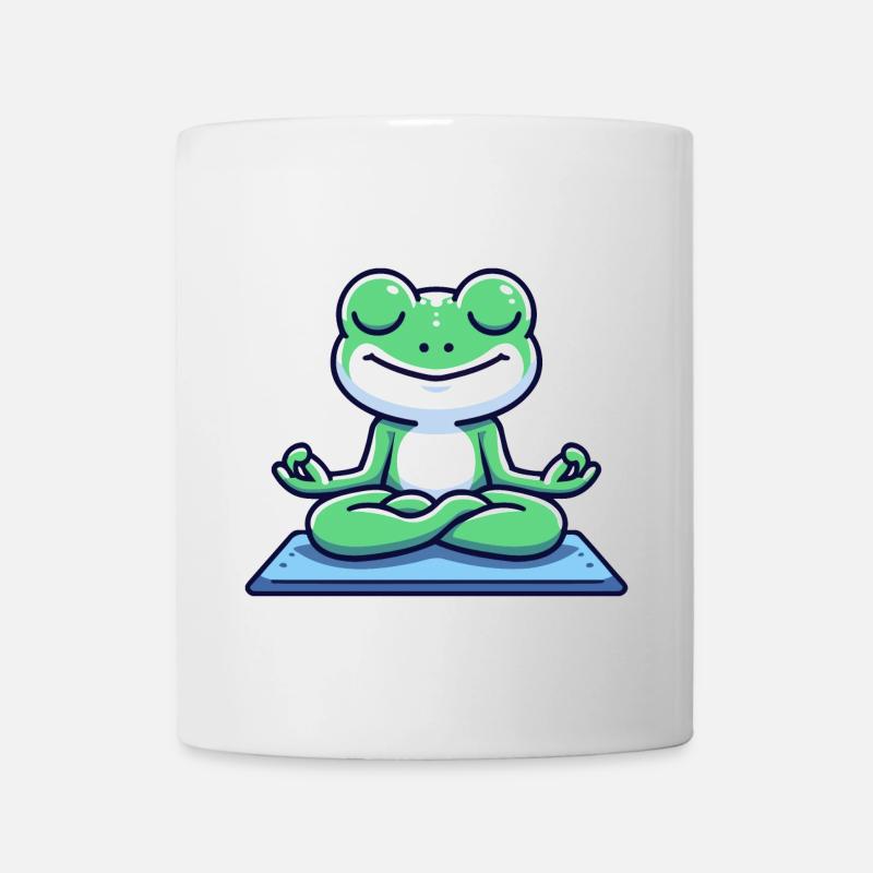 Meditative Amphibian: The Enlightened Frog - Mug - white