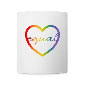 LGBT CSD Gay Shirt equal - Tasse - Weiß - Vorne